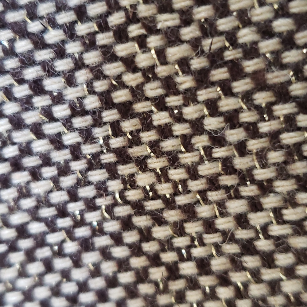 Michael Kors Tweed Wool Skirt Black Tan Gold Shimmer Button Pocket 6 - Picture 12 of 14